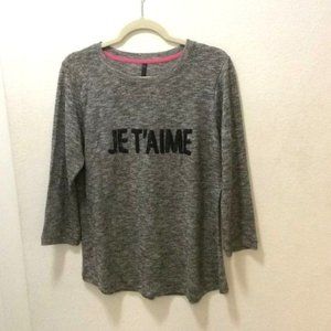 NYDJ Women’s Je T’Aime (I Love You) Sweater Color-Gray/White Running Through It